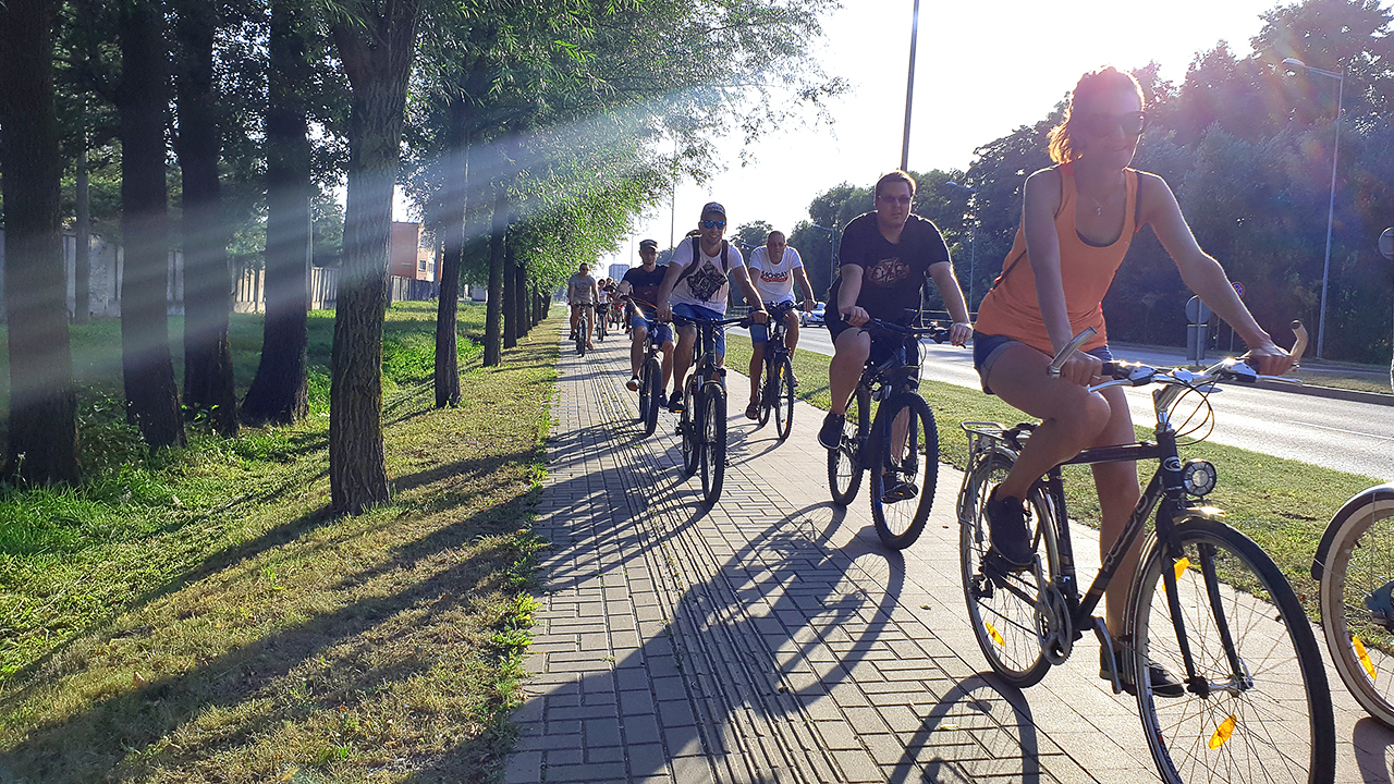 colleagues in a biking trip